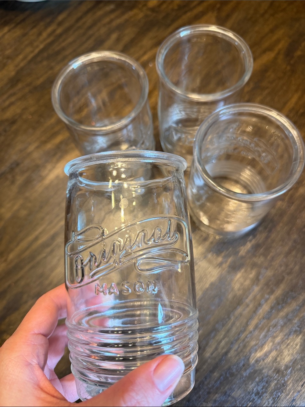 Original Mason Dinking Clear Glass - Set of 4